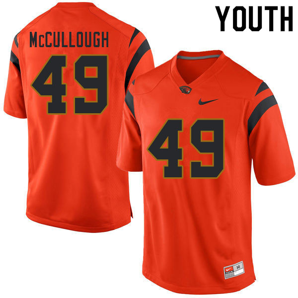 Youth #49 Mitchell McCullough Oregon State Beavers College Football Jerseys Sale-Orange